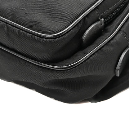 Prada Tessuto Nylon Studded Belt Bag Black White 10 of 10