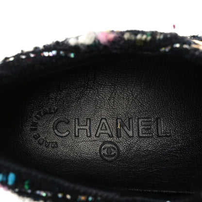 Chanel Tweed Lambskin Runway Sneakers 39.5 Black Multicolor 8 of 9