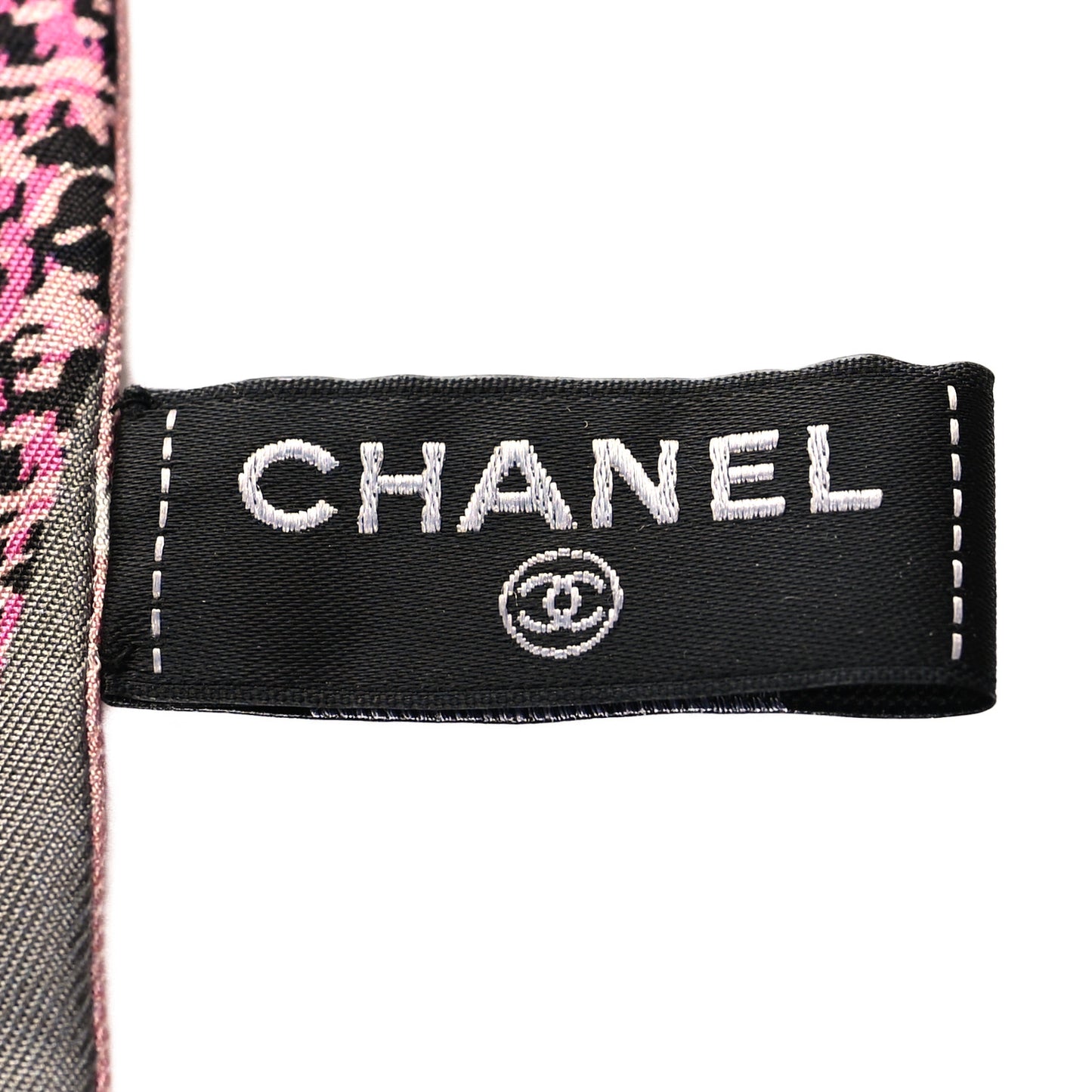 Silk Twill Slim Bandeau Scarf Pink Grey Light Pink