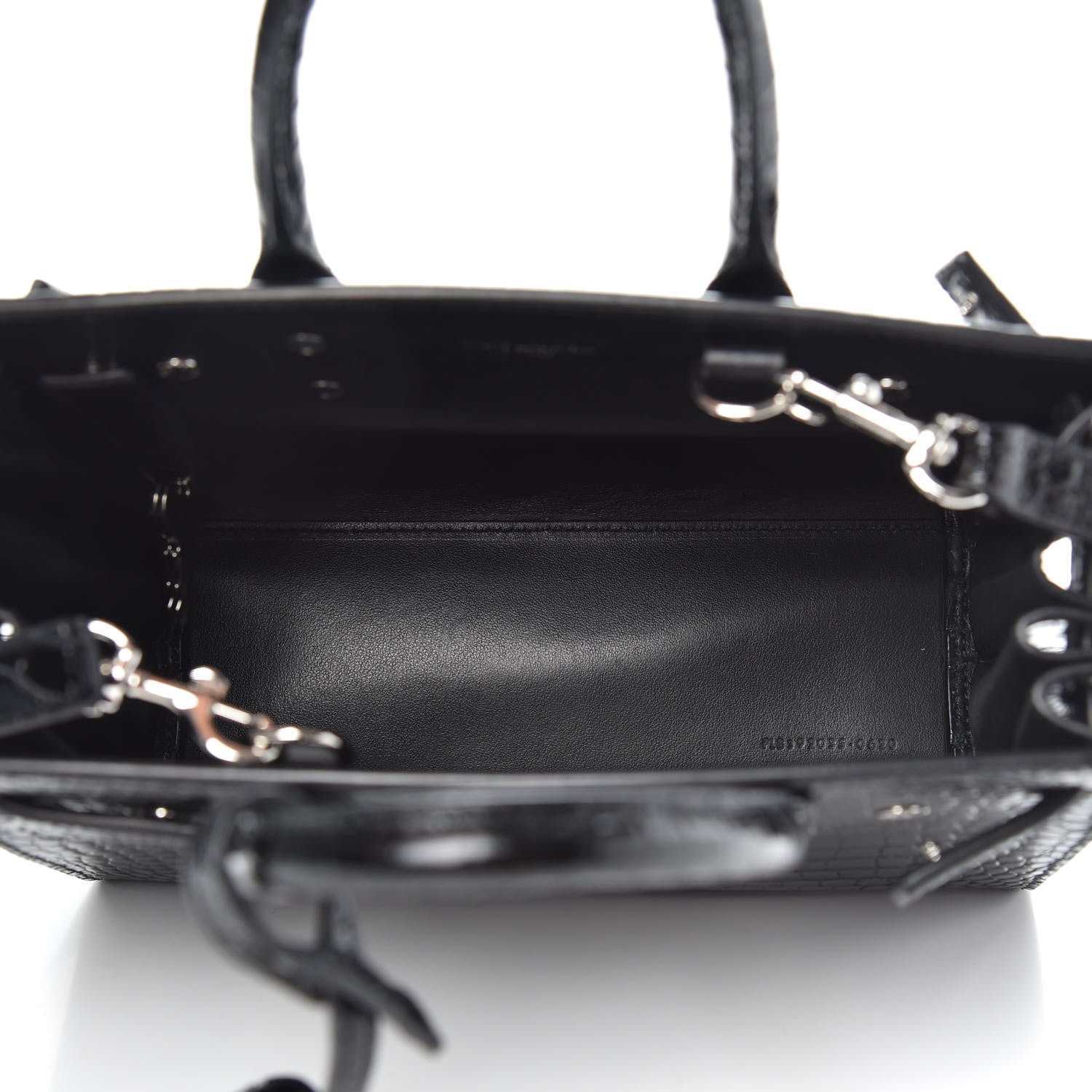 Saint Laurent Calfskin Crocodile Embossed Nano Sac De Jour Black 5 of 10