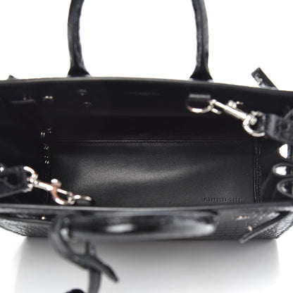 Saint Laurent Calfskin Crocodile Embossed Nano Sac De Jour Black 5 of 10