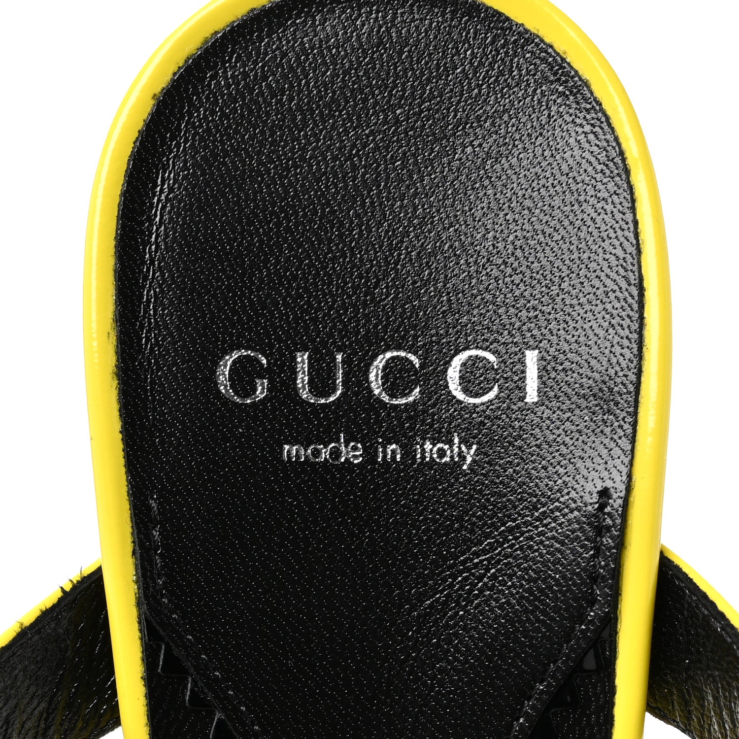 Gucci Patent Calfskin Horsebit Divine 75mm Slide Sandals 38.5 Acid Lime 7 of 10