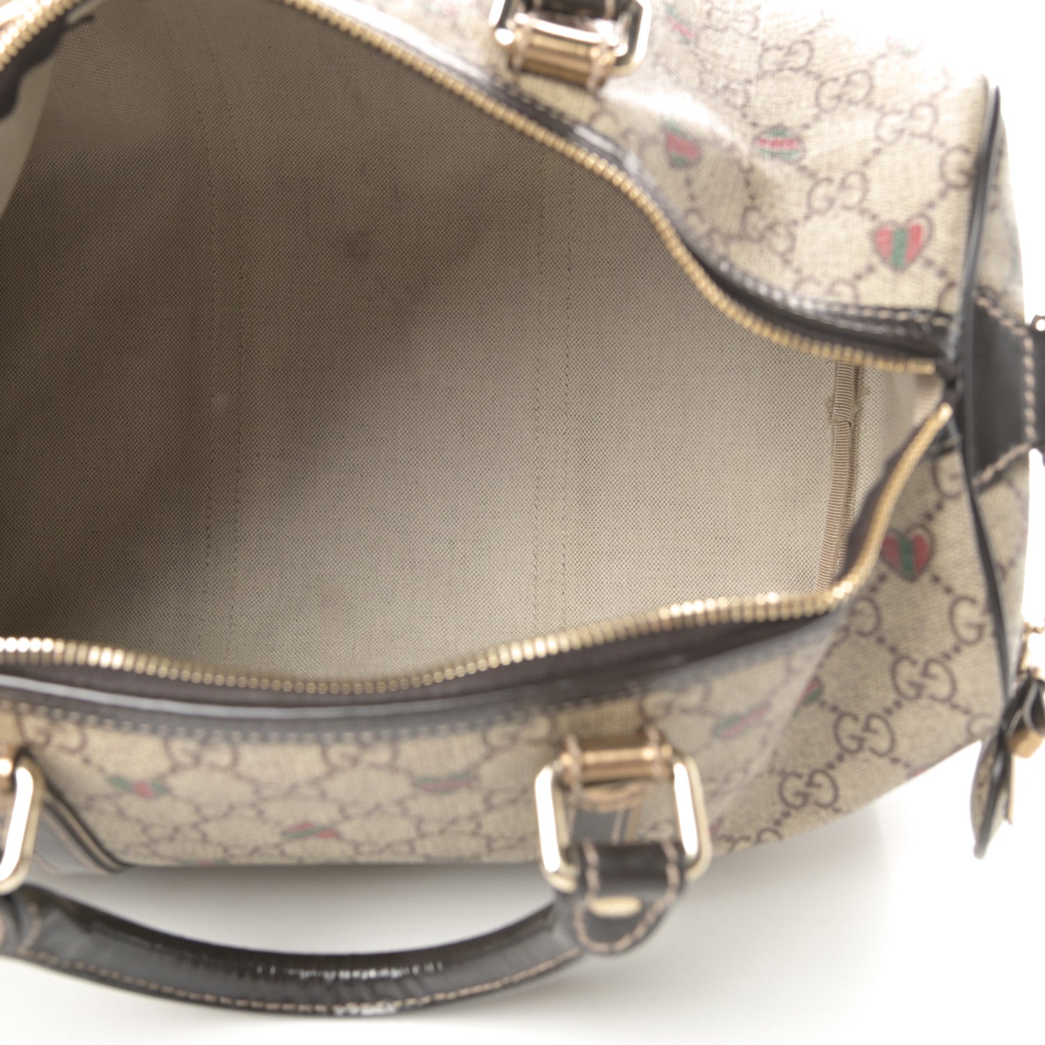 Gucci GG Plus Monogram Hearts Medium Joy Boston Dark Brown 5 of 15