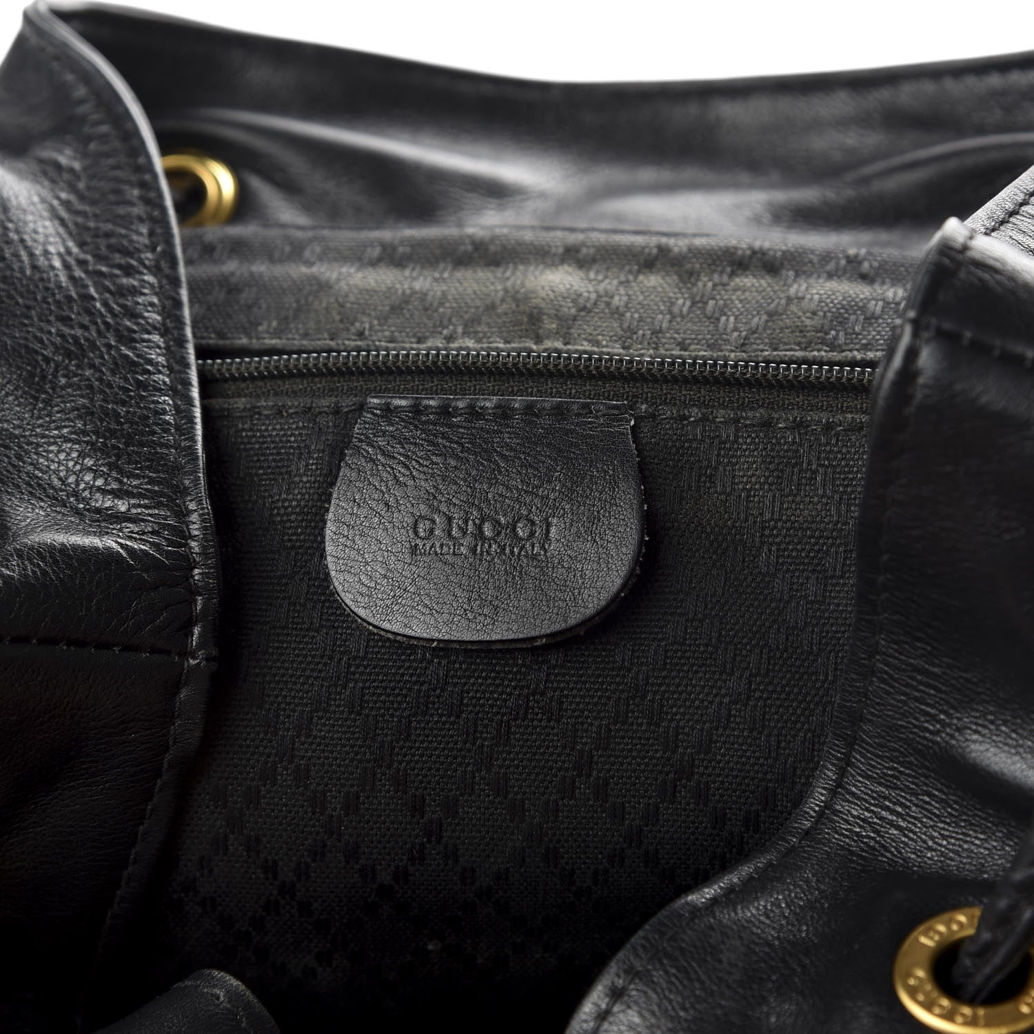 Gucci Calfskin Bamboo Backpack Black 7 of 12