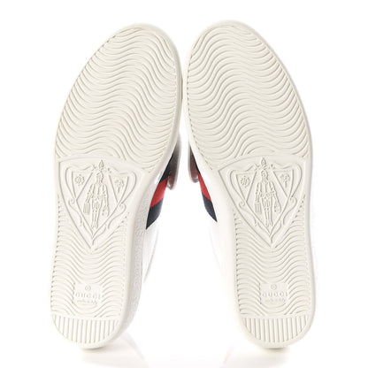 Gucci Calfskin Web Wolf Embroidered Mens Ace Sneakers 5 White 5 of 10