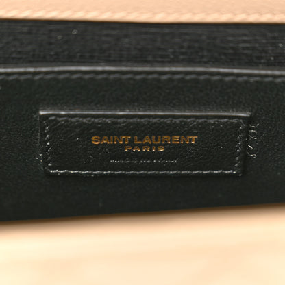 Saint Laurent Grain De Poudre Textured Mixed Matelasse Medium Triquilt Monogram Satchel Dark Beige 6 of 9