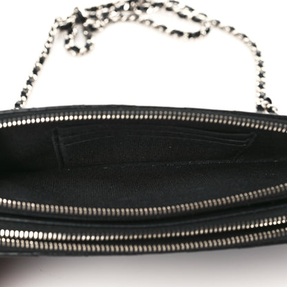 Chanel Lambskin Chevron Quilted Studded Clutch With Chain Black 5 of 13