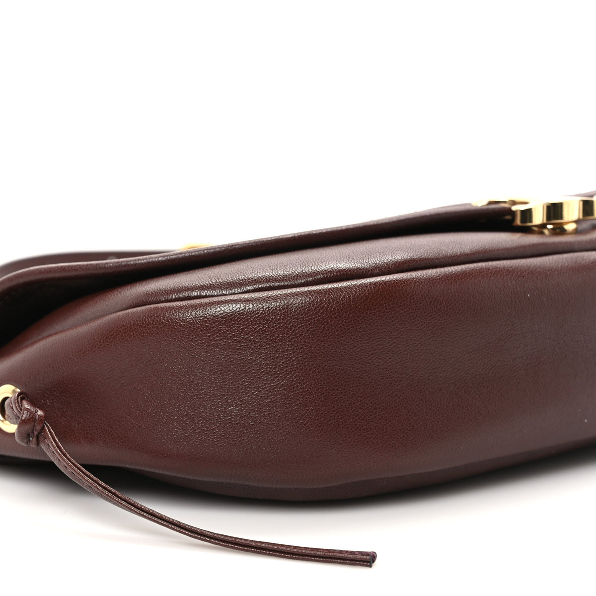 Celine Shiny Lambskin Soft Triomphe Little Half Moon Bag Deep Brown 7 of 8