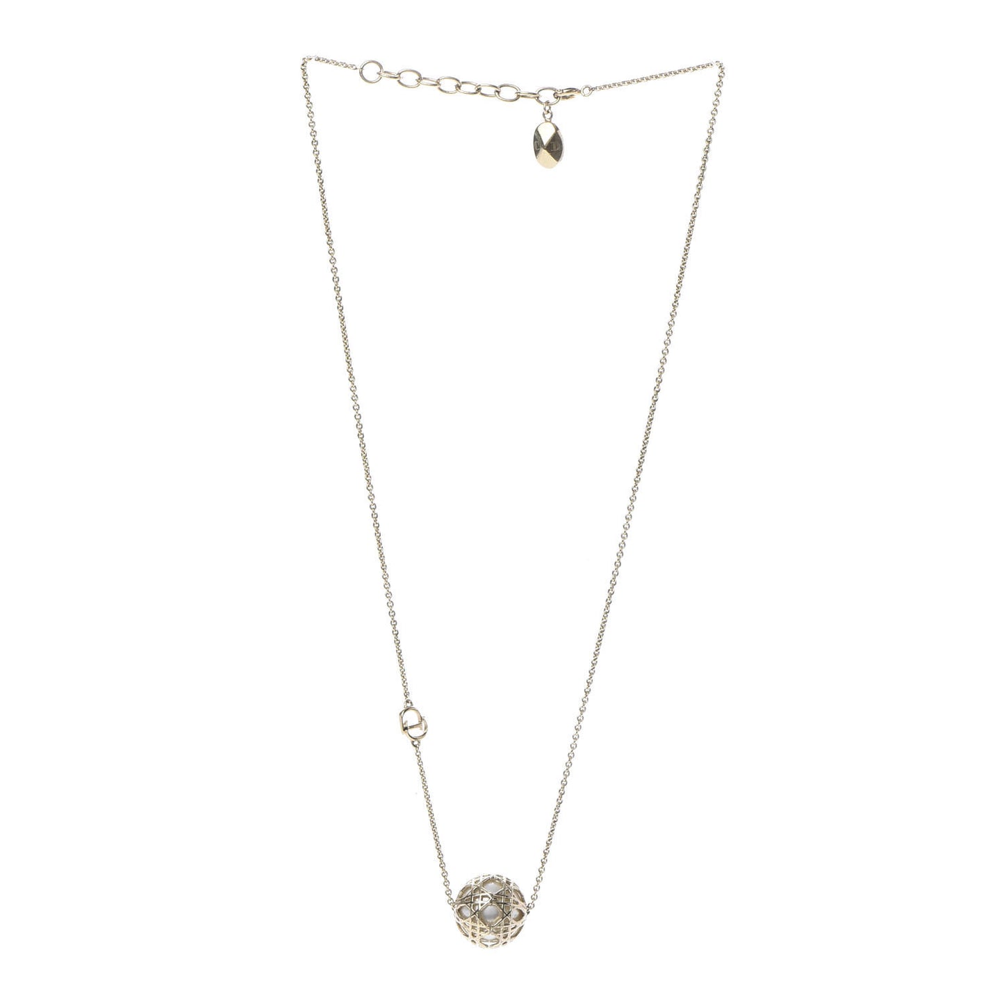 Pearl Cannage Mise En Dior Necklace Gold
