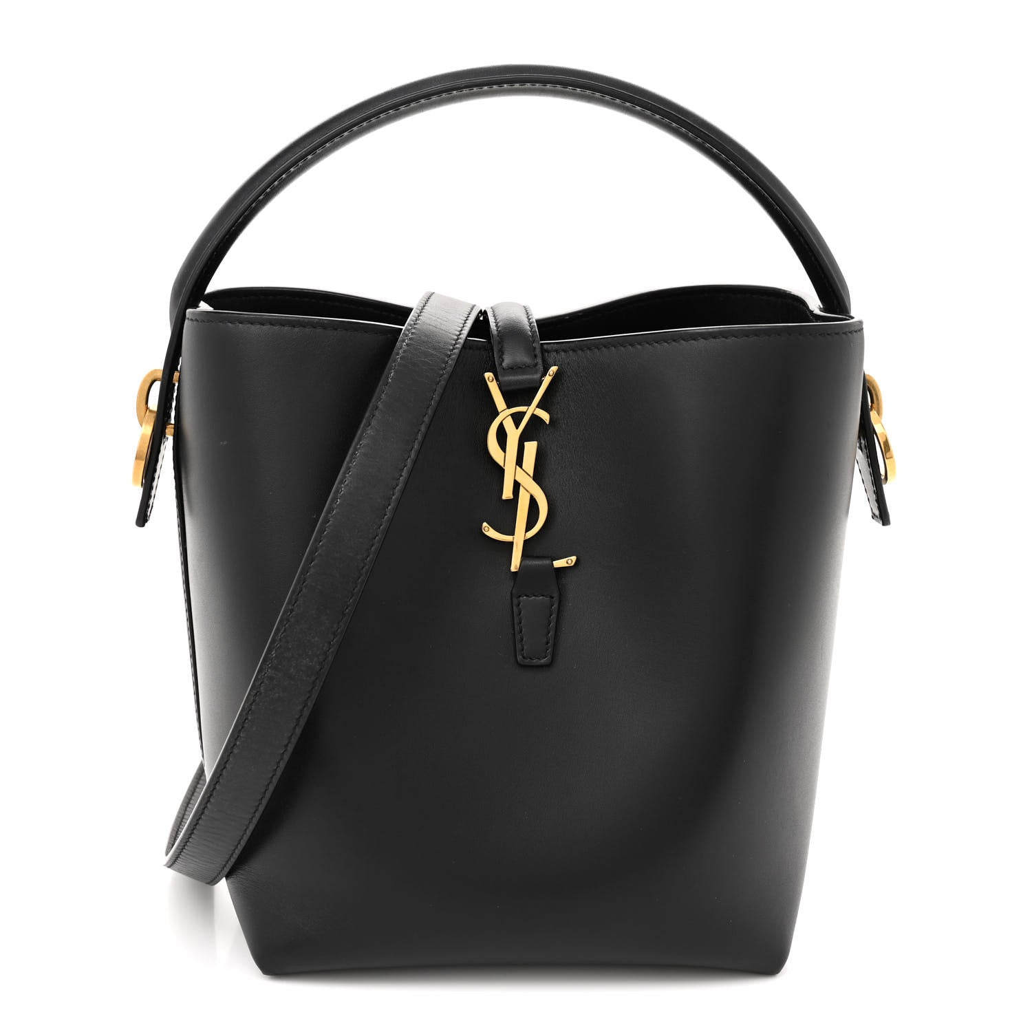 Saint Laurent Shiny Calfskin Le 37 Bucket Bag Black 1 of 15