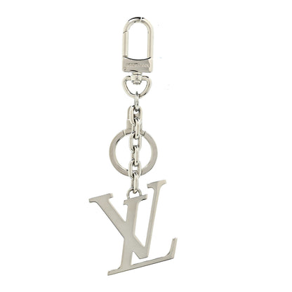 Louis Vuitton Metal Palladiium Finish LV Initiales Bag Charm Key Holder Silver 1 of 3