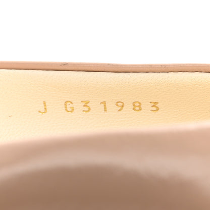 Chanel Shiny Calfskin Grosgrain Cap Toe CC Pearl Pumps 37 Beige Black 9 of 15