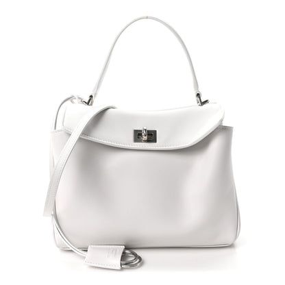 Balenciaga Natural Smooth Calfskin Mini Rodeo Top Handle Handbag Optic White 1 of 10