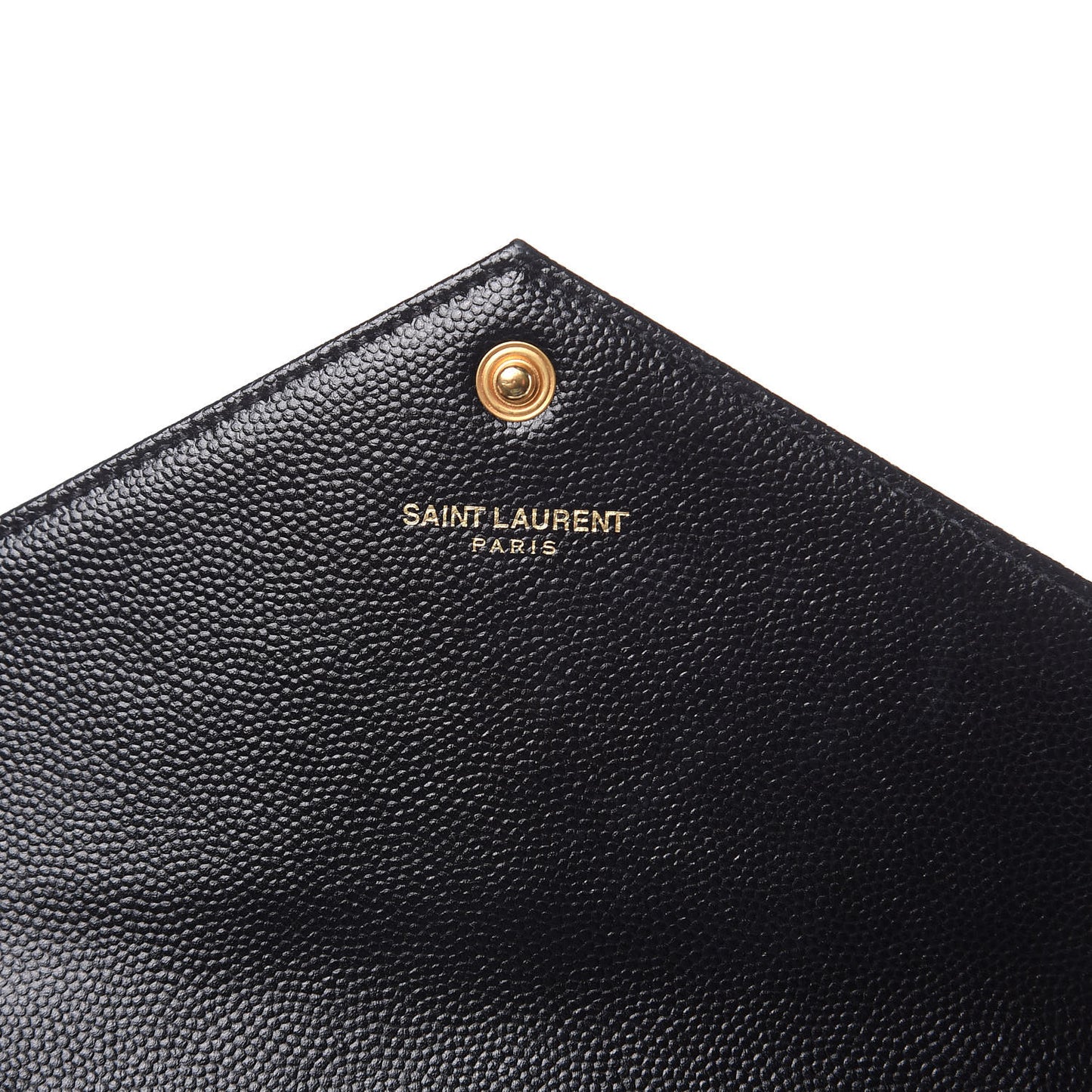 Grain De Poudre Matelasse Chevron Monogram Envelope Chain Wallet Black