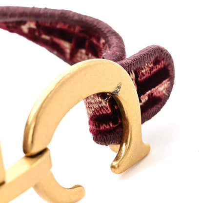 Christian Dior Velvet Oblique Saddle Bag Burgundy 11 of 12
