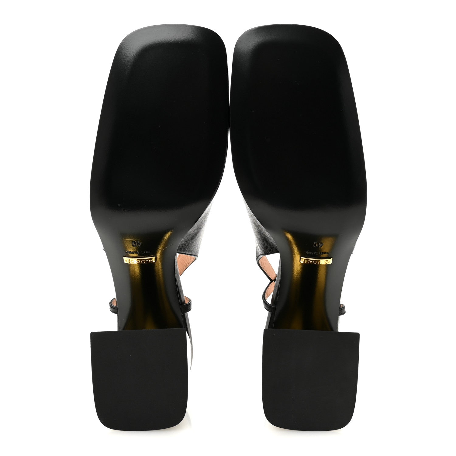 Gucci Malaga Kid Horsebit 75mm Slingback Pumps 40 Black 6 of 11
