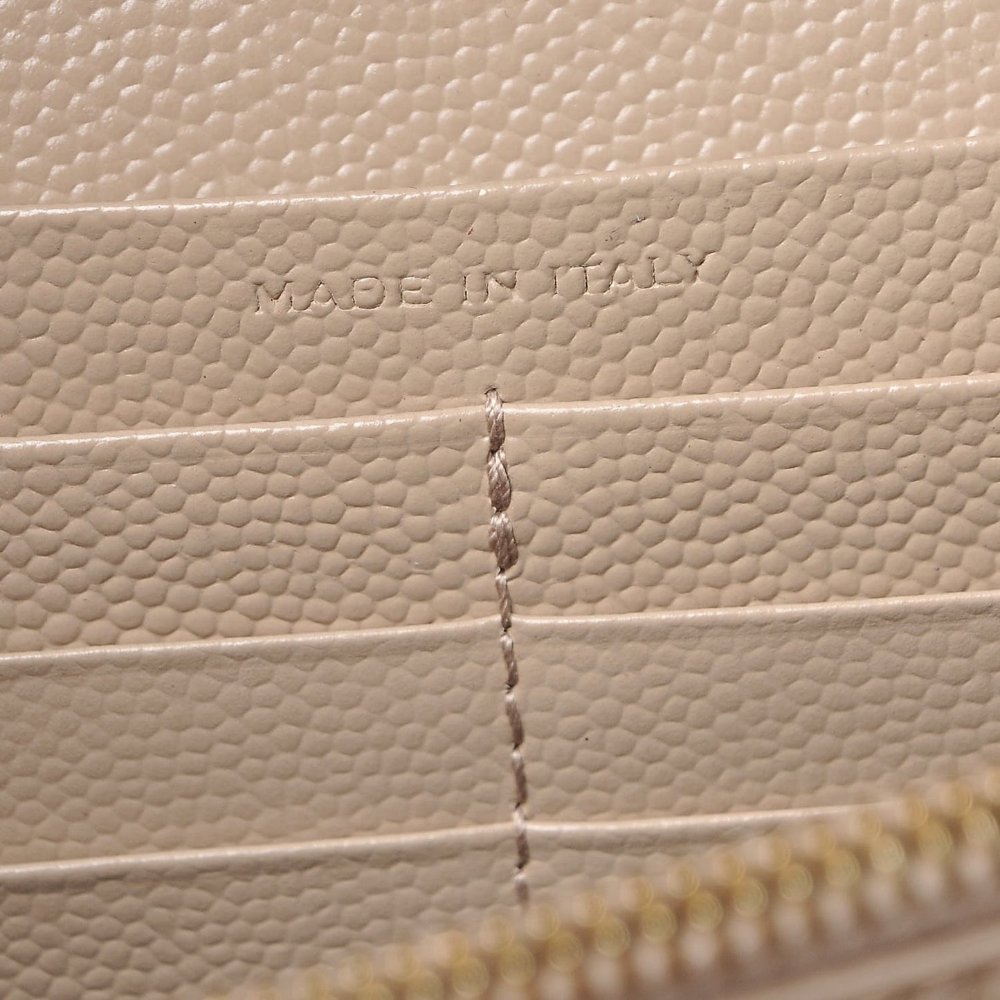 Grain De Poudre Monogram Chain Wallet Dark Beige
