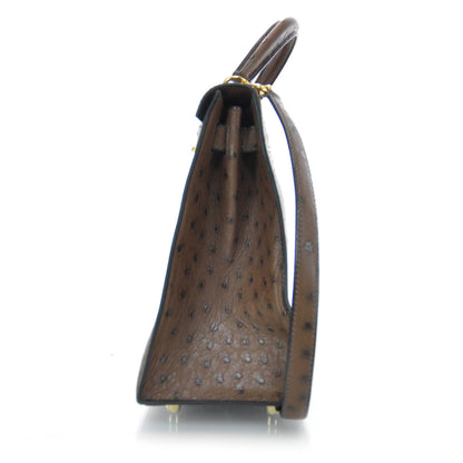 Hermes Ostrich Kelly 28 Chocolate 4 of 9