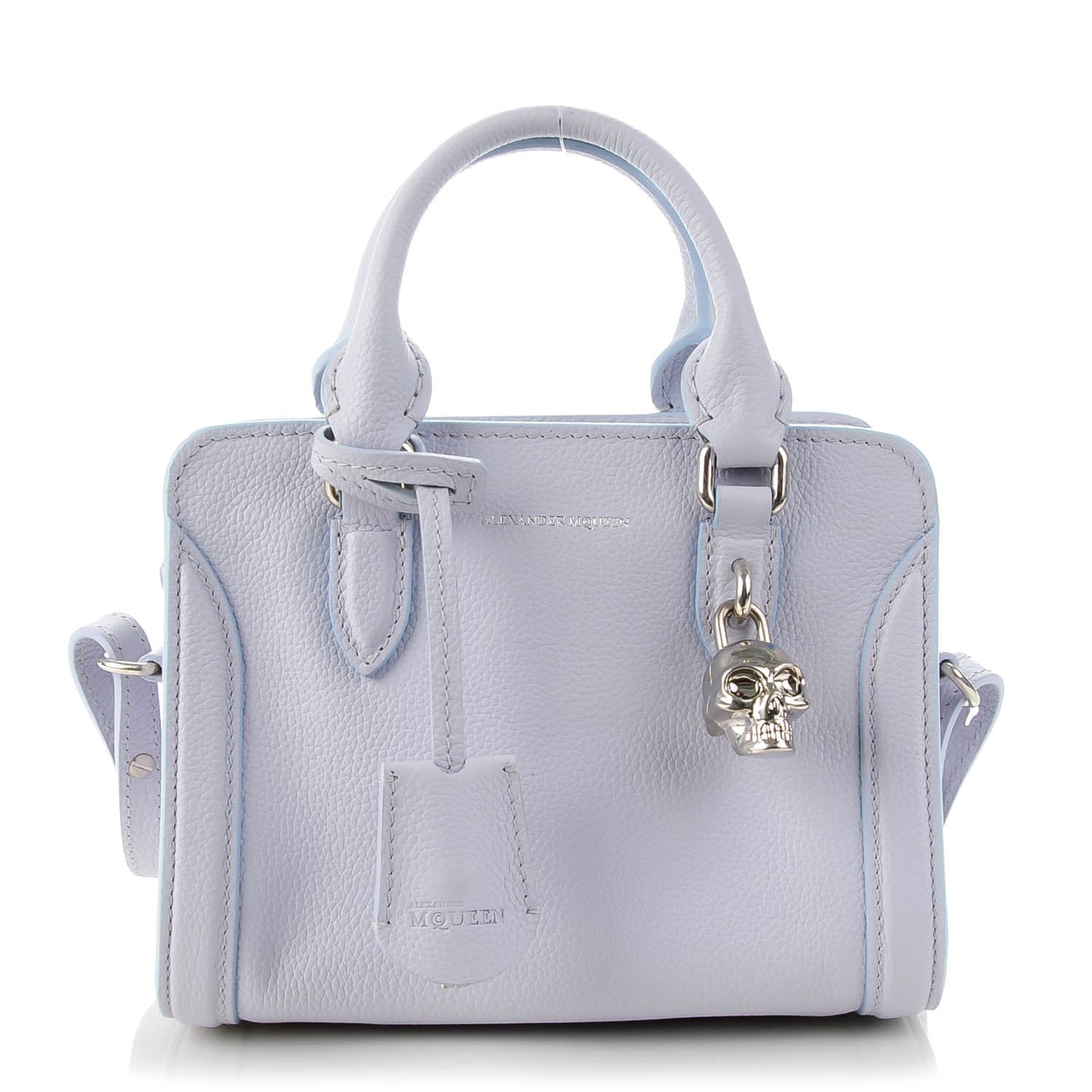 Alexander McQueen Pebbled Calfskin Mini Padlock Tote Lavender 1 of 7