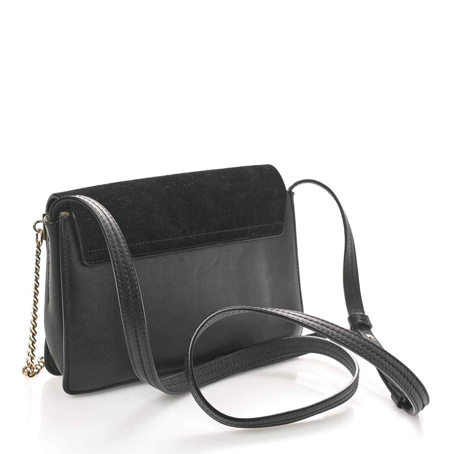 Suede Calfskin Small Faye Shoulder Bag Black