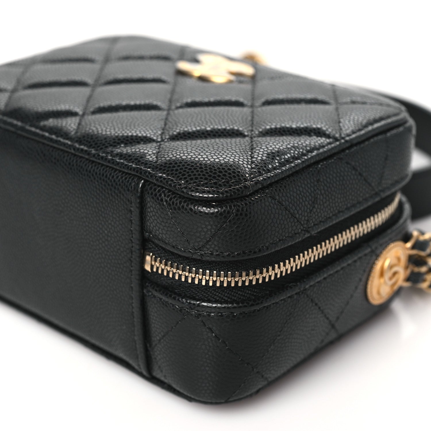 Chanel Caviar Quilted Twist Your Buttons Clutch With Chain Black 10 of 10