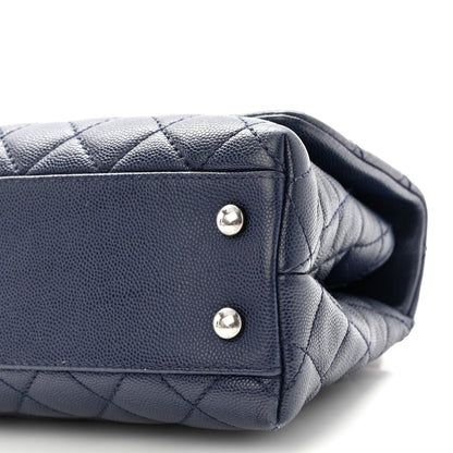 Chanel Caviar Lizard Embossed Quilted Mini Coco Handle Flap Dark Blue 10 of 10