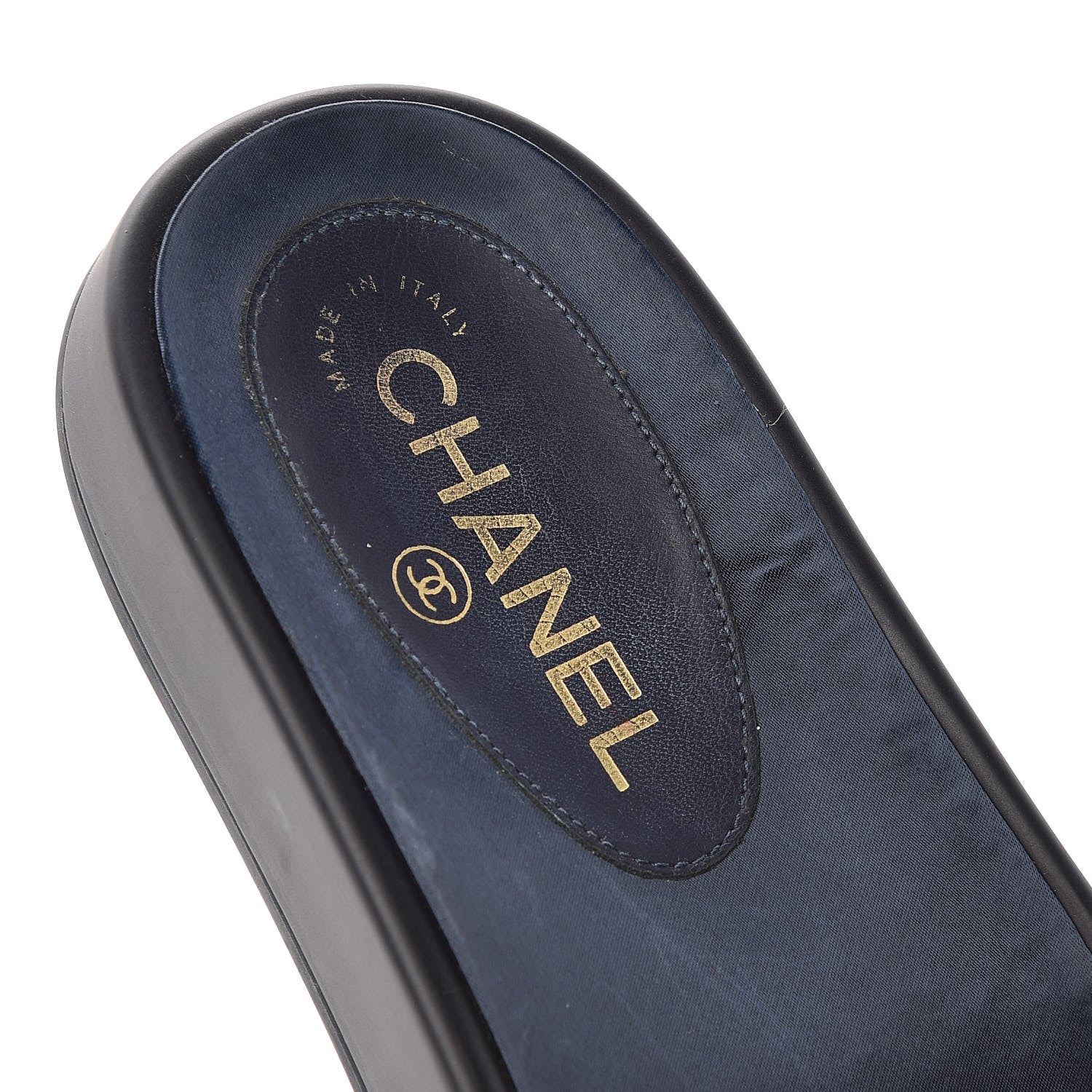 Chanel Canvas Chain Flat Sandals 38 Marine 8 of 11