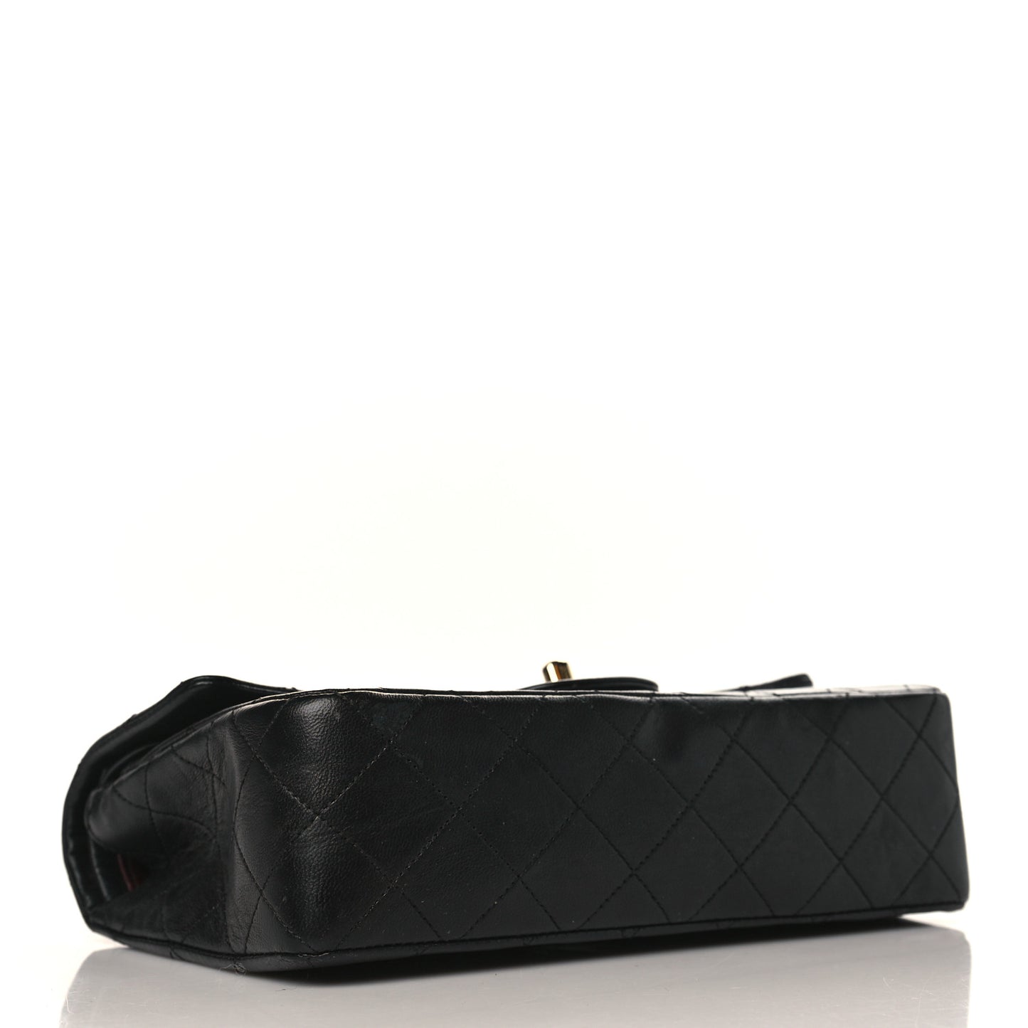 Lambskin Quilted Medium Double Flap Black