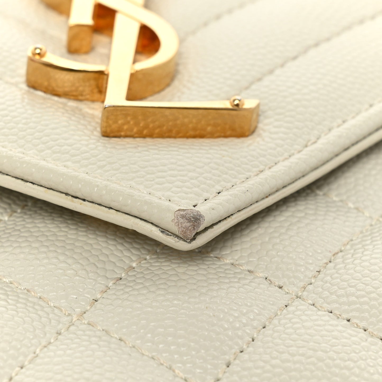 Grain De Poudre Textured Mixed Matelasse Medium Triquilt Monogram Satchel Crema Soft