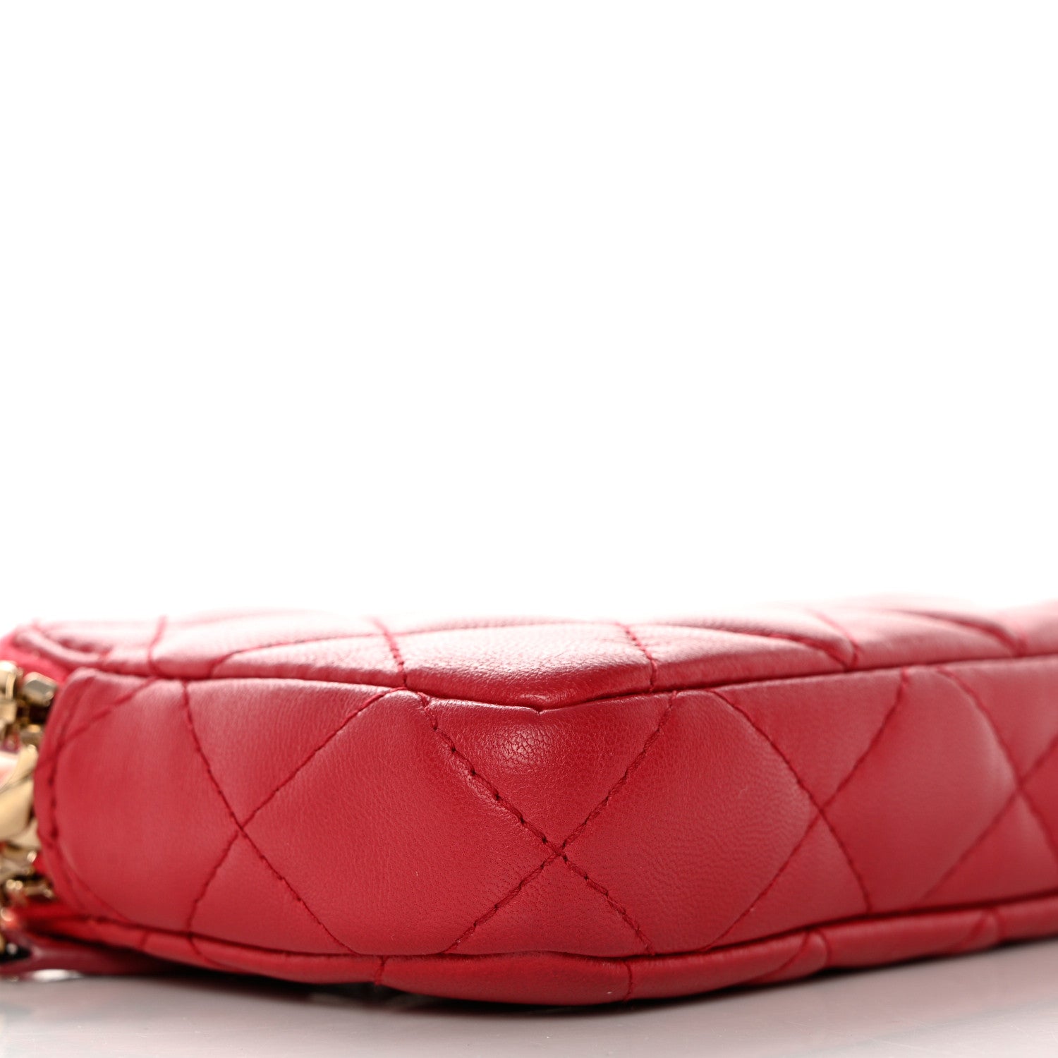 Chanel Lambskin Quilted Small Clutch With Chain Dark Pink 10 of 14