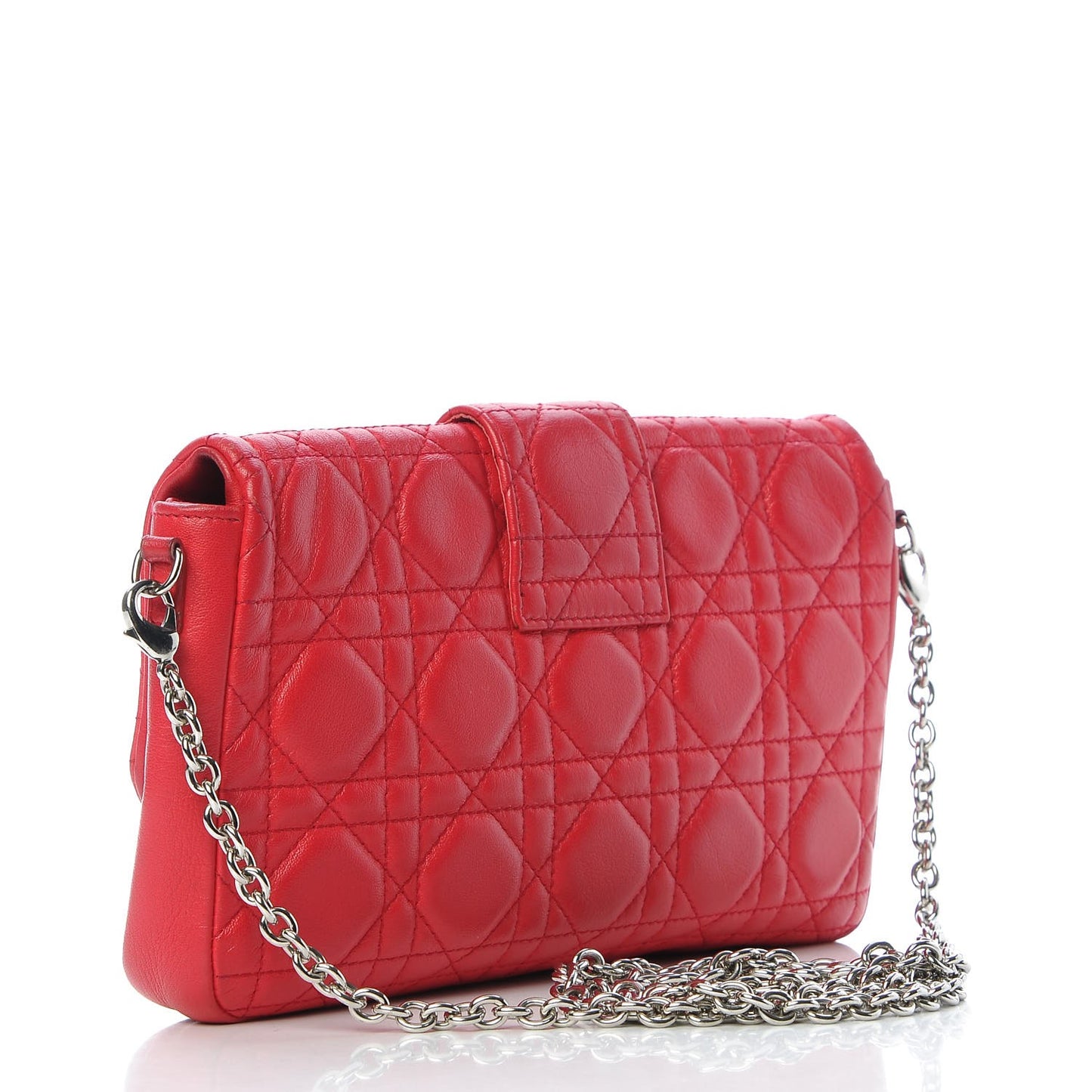 Lambskin Cannage New Lock Pouch Pink