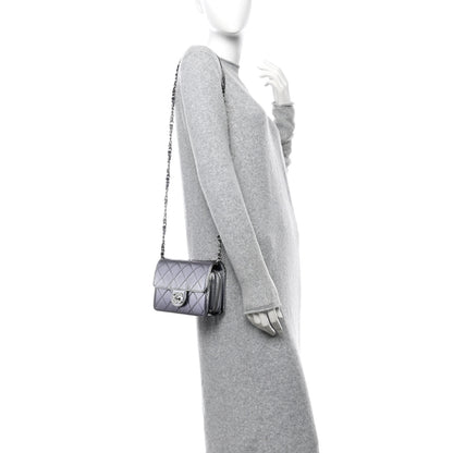 Chanel Metallic Lambskin Like A Wallet Flap Silvery Black 2 of 10