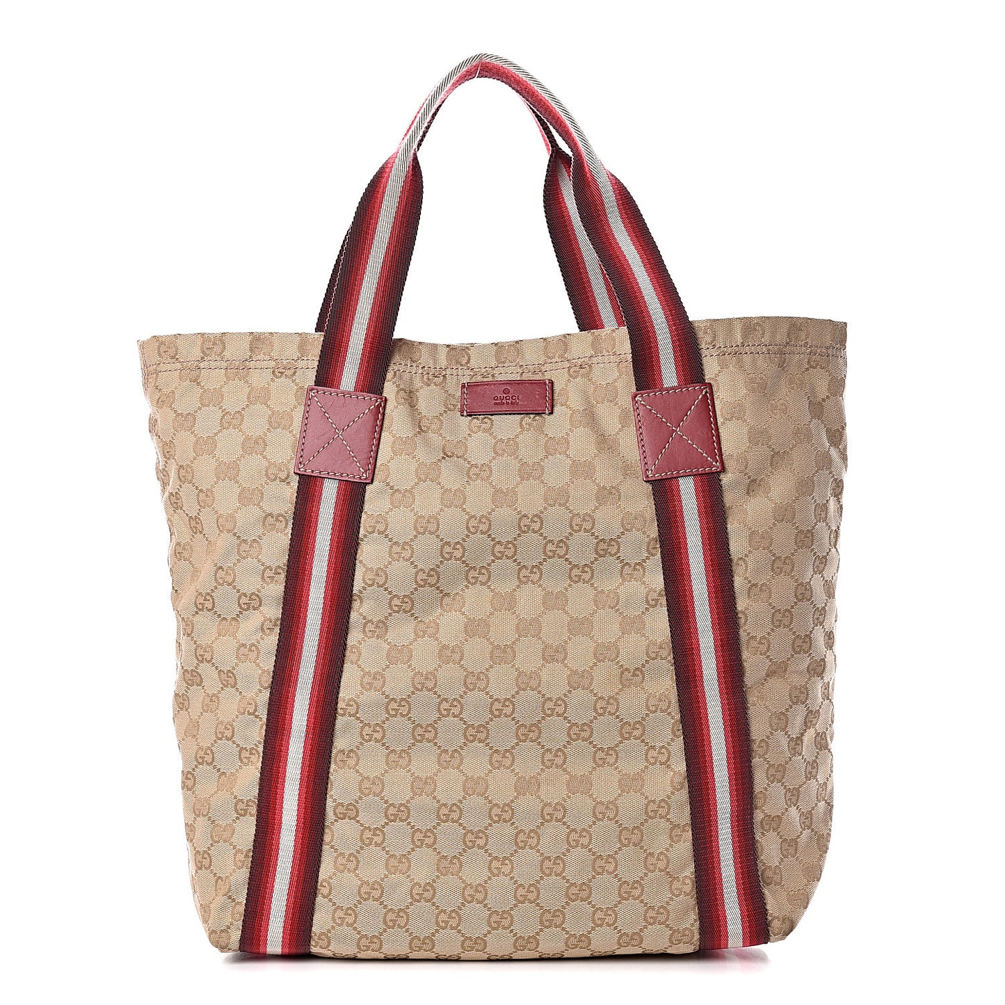 GG Monogram Medium Web Handle Vertical Tote Red