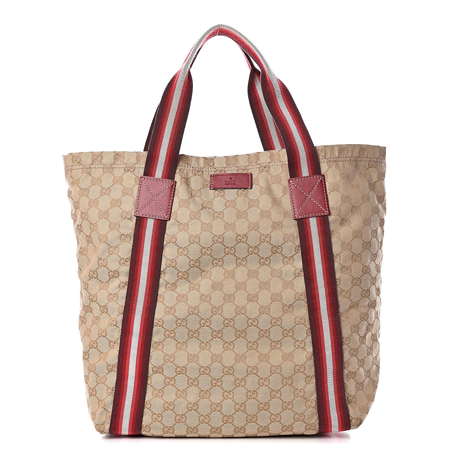 Gucci GG Monogram Medium Web Handle Vertical Tote Red 1 of 13