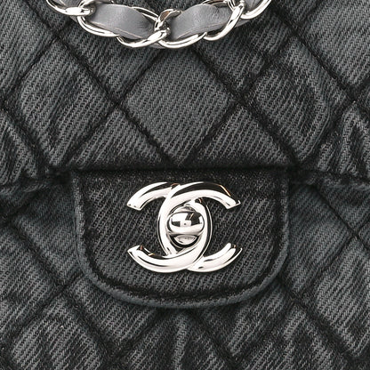 Chanel Washed Denim Quilted Small Denimpression Flap Grey Black 9 of 11