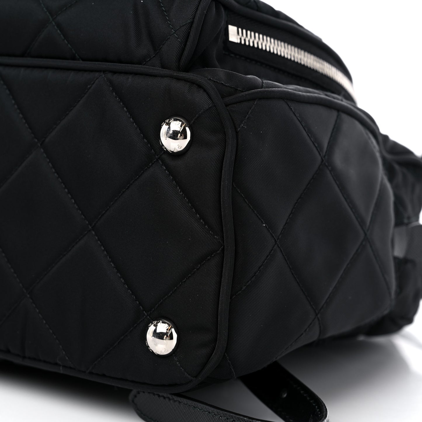 Nylon Tessuto Impuntu Quilted Backpack Black