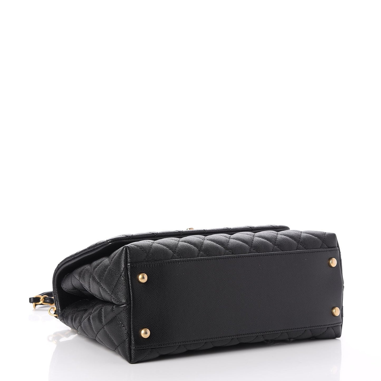 Caviar Quilted Small Coco Handle Flap Black