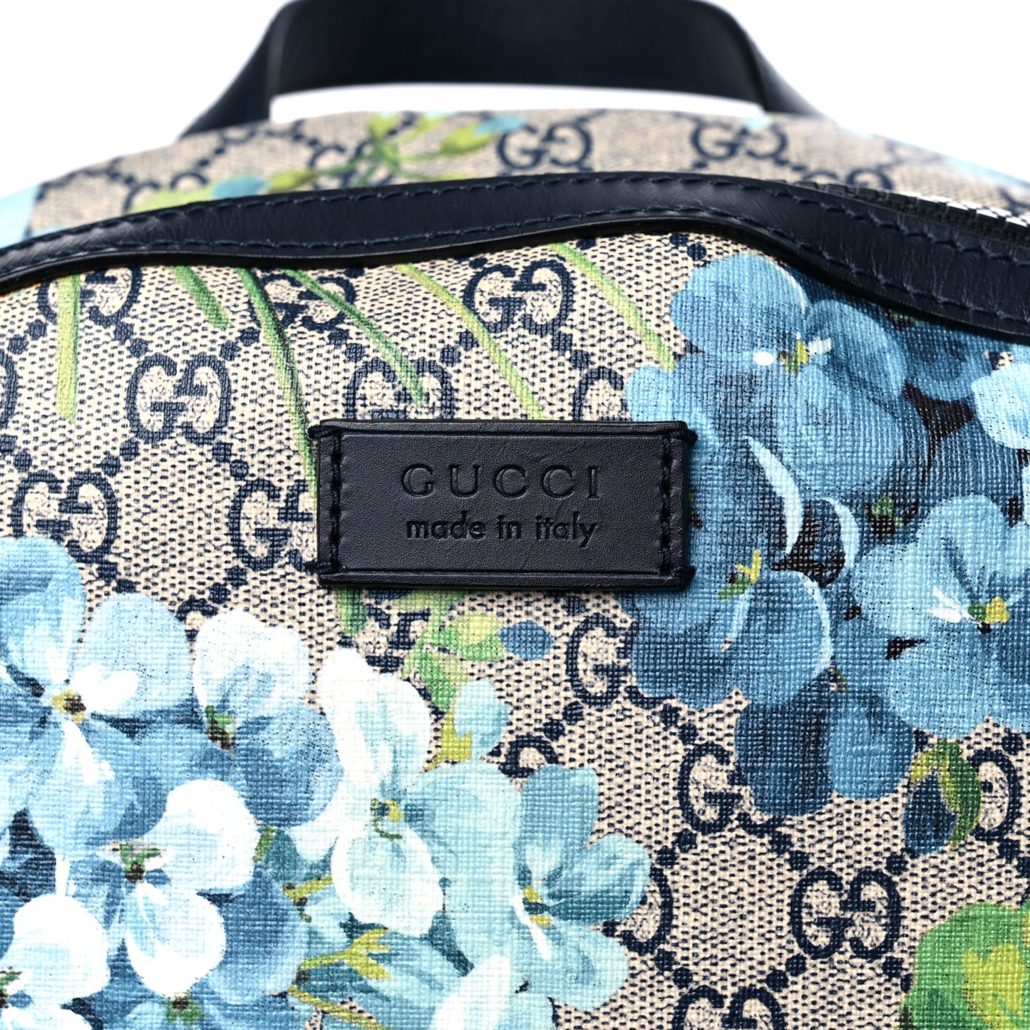 GG Supreme Monogram Blooms Medium Day Backpack Beige Blue Navy
