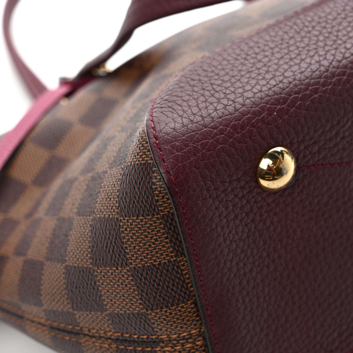 Louis Vuitton Damier Ebene Cuir Taurillon Hyde Park Fuchsia 9 of 9