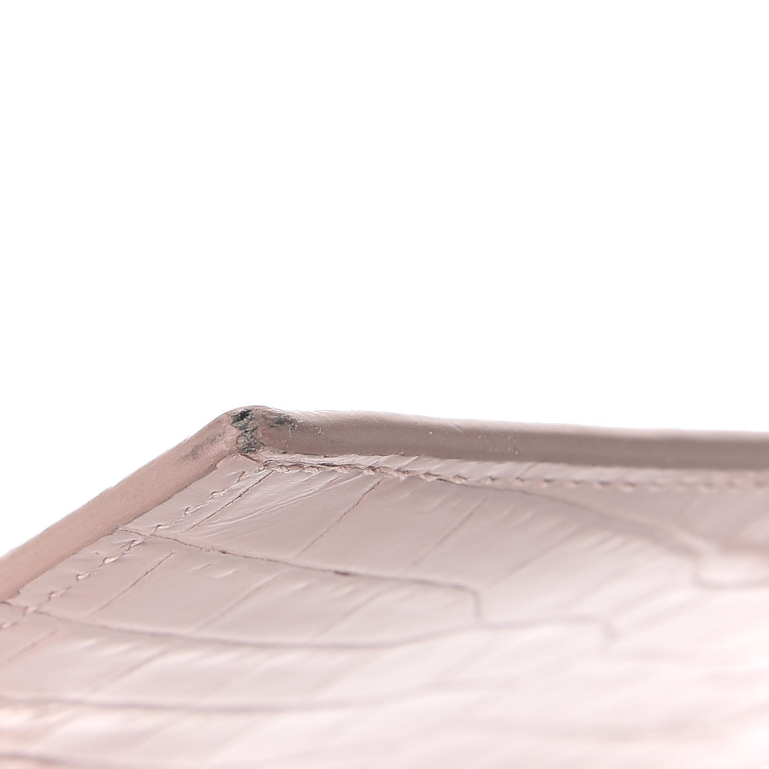 Saint Laurent Calfskin Crocodile Embossed 5 Fragments Zip Pouch Card Holder Rose Antic 10 of 13