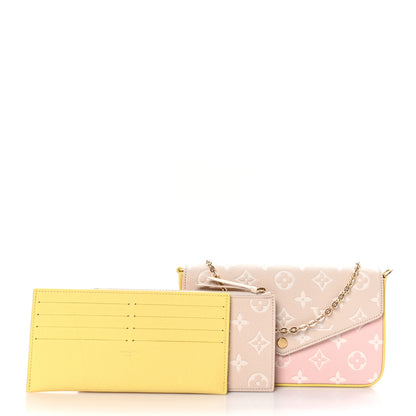 Louis Vuitton Empreinte Spring in the City Felicie Pochette Chain Wallet Pink Beige Yellow 3 of 11