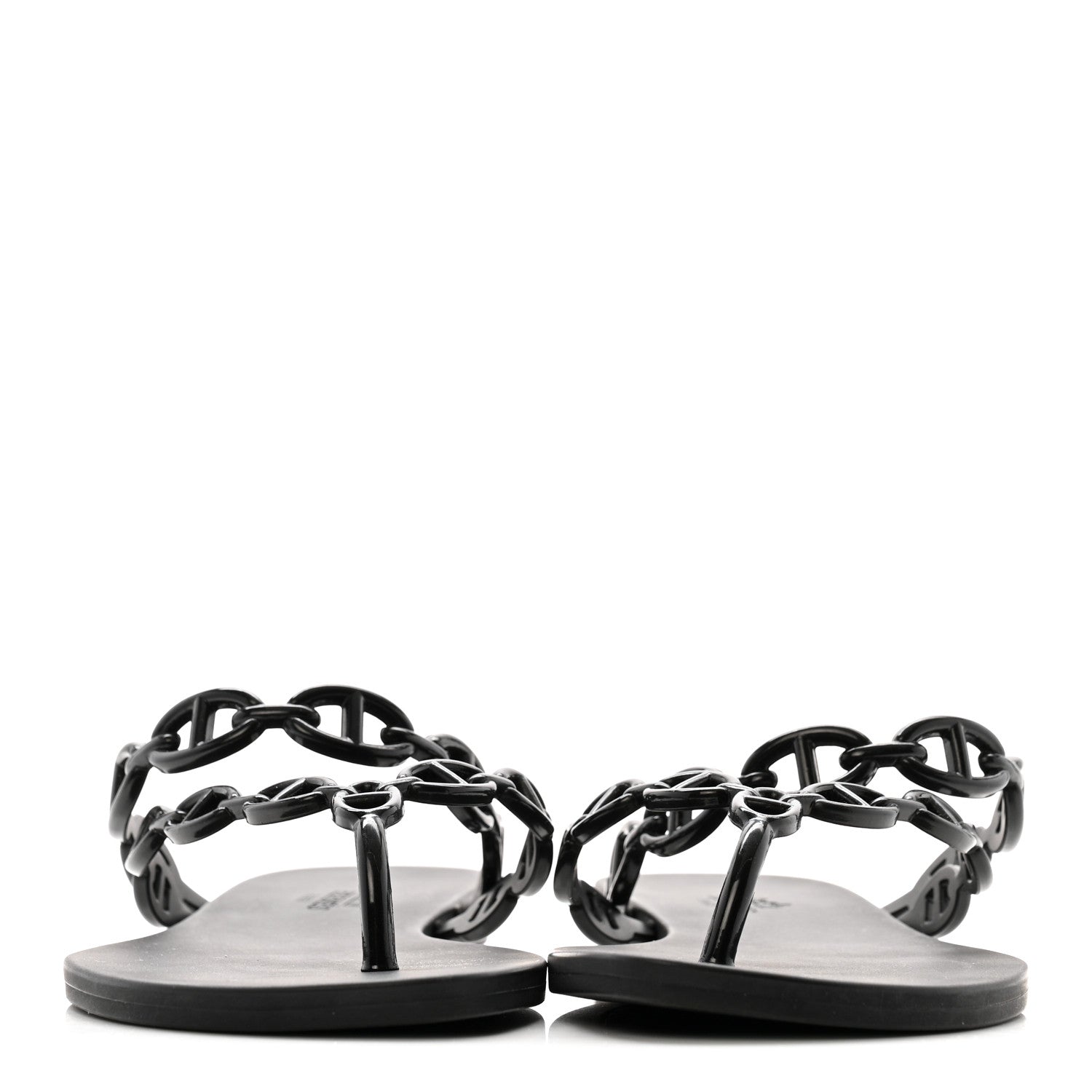 Hermes Rubber Chaine d'Ancre Island Sandals 39 Black 3 of 9