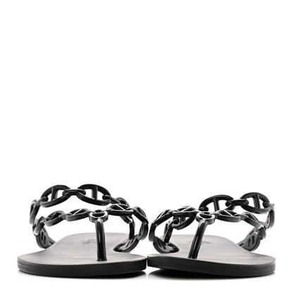 Hermes Rubber Chaine d'Ancre Island Sandals 39 Black 3 of 9