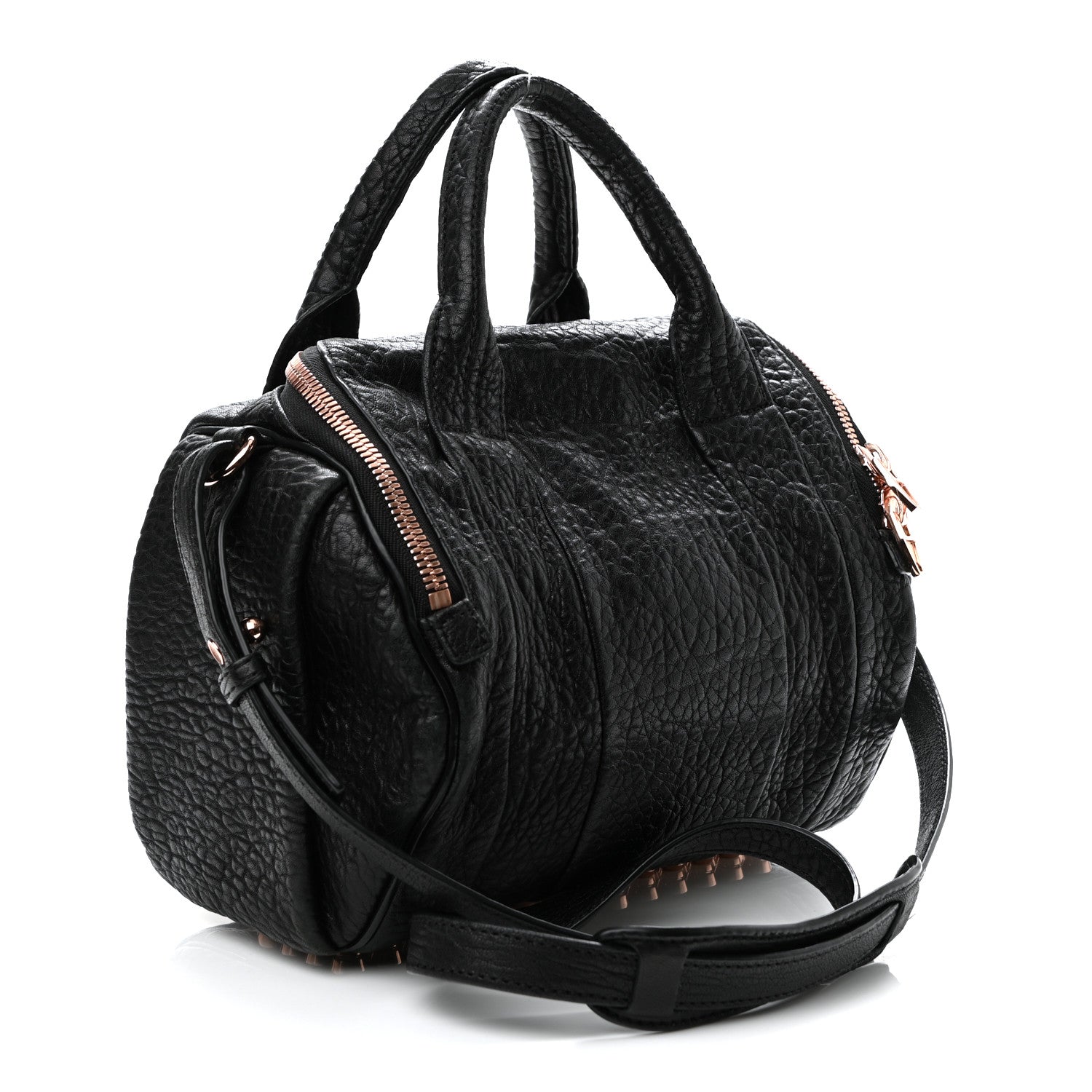 Alexander Wang Pebbled Lambskin Mini Rockie Black Rose Gold Hardware 3 of 12