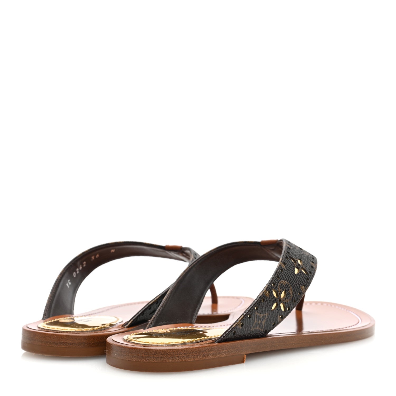 Louis Vuitton Monogram Sunny Flat Thong Sandals 36 Brown 1535911