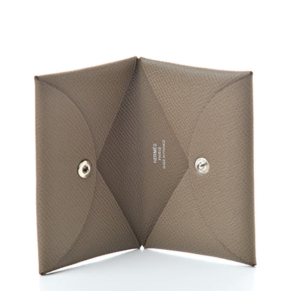 Hermes Epsom Calvi Card Case Etoupe 5 of 8