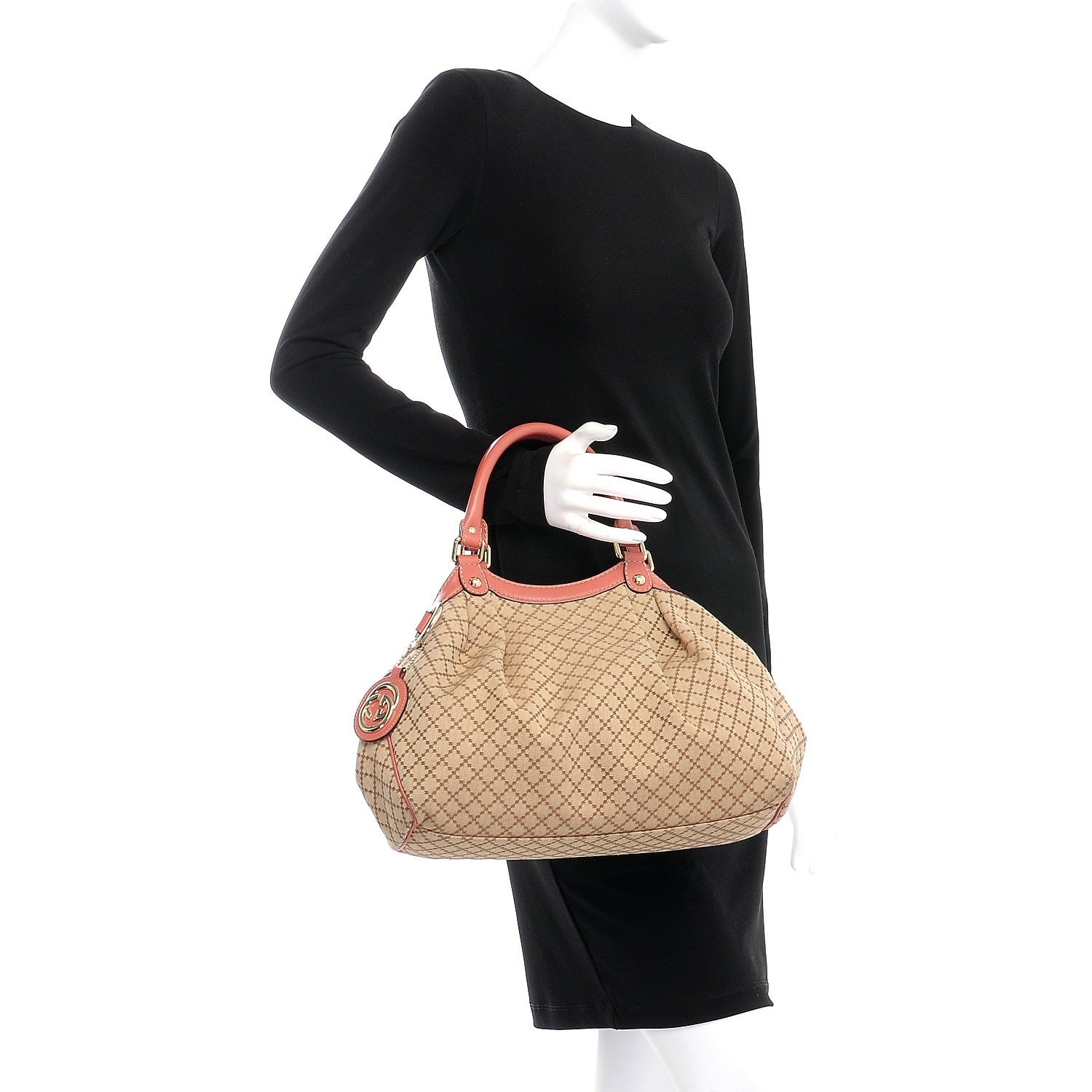 Gucci Diamante Medium Sukey Tote Coral 2 of 7