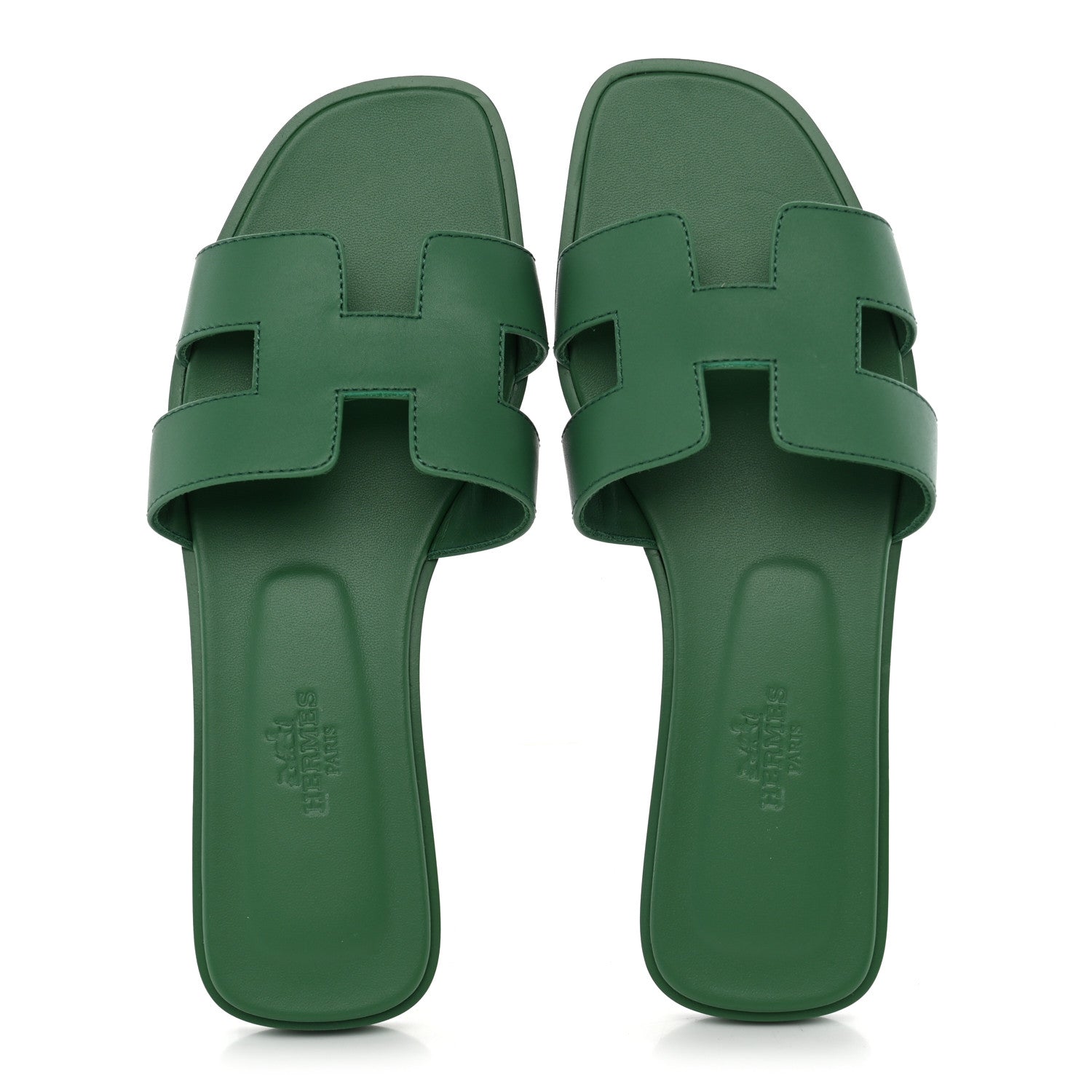 Hermes Calfskin Oran Sandals 36 Vert Electrique 2 of 10