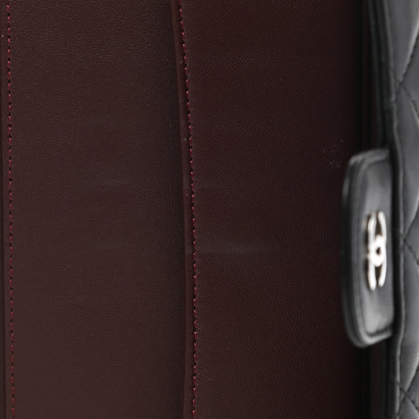 Lambskin Quilted Large Flap Wallet Black