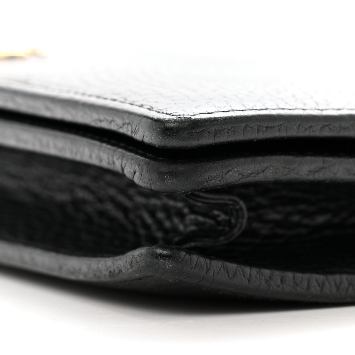 Calfskin Mini GG Marmont Chain Wallet Black